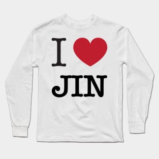 I love BTS Jin Kim Seokjin typography Morcaworks Long Sleeve T-Shirt